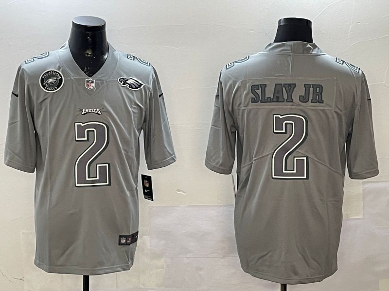 Men Philadelphia Eagles #2 Slay jr Grey 2025 Nike Vapor Limited NFL Jersey style 2103